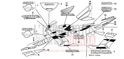 RAYURE/MARQUE (5) CBR1000RR5 de 2005